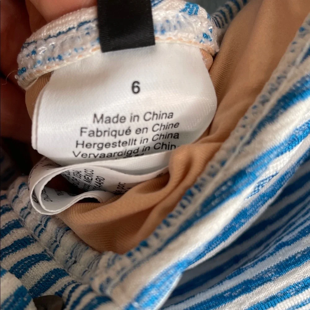 J. Crew Blue Striped  One Piece Swimsuit